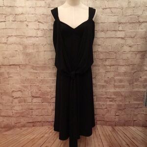 SUSAN LUCCI Black Sleeveless Dress Wrap Tie Sash